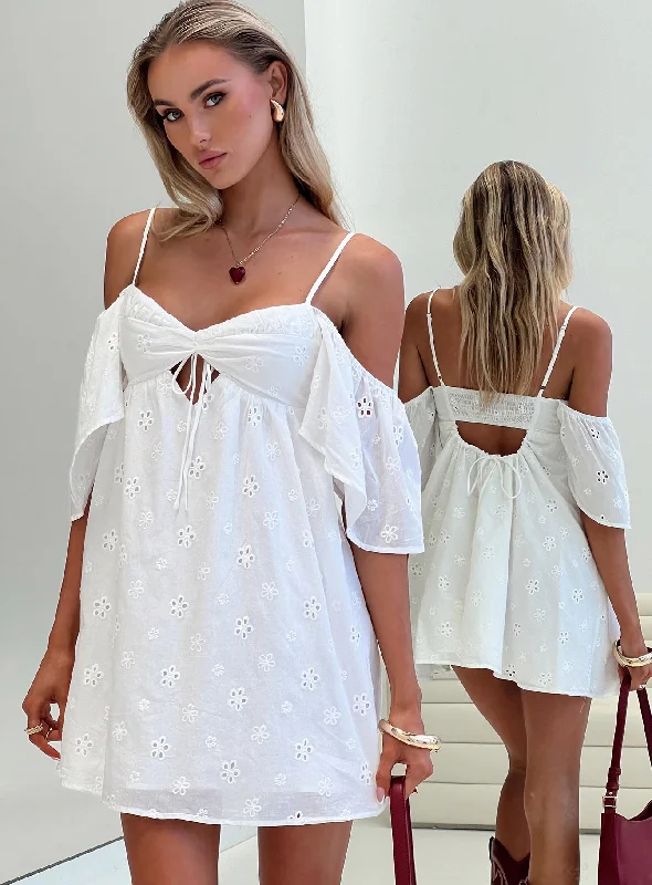 Birthday dresses for formal events with smart temperature regulation -Cene Mini Dress White Birthday dresses for formal events with smart temperature regulation -Cene Mini Dress White