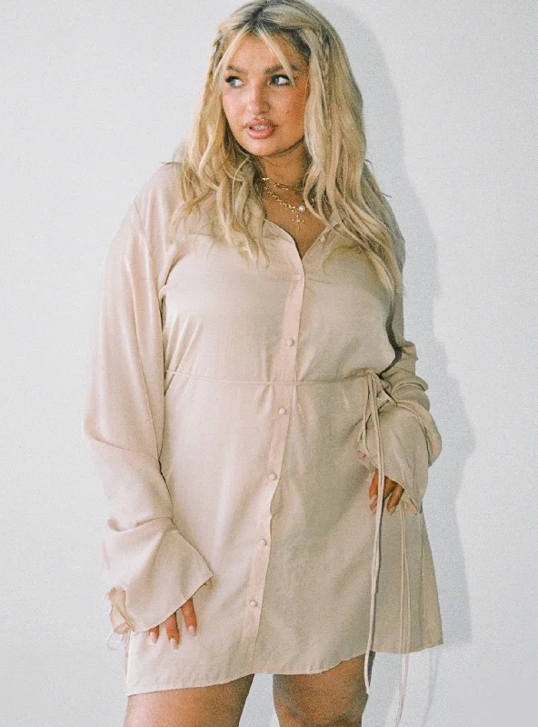 Formal birthday dresses with sophisticated designs -Forbidden Mini Dress Beige Curve Formal birthday dresses with sophisticated designs -Forbidden Mini Dress Beige Curve