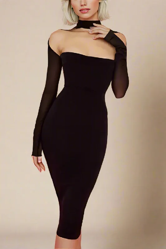 Lillian Bodycon Midi Dress - Classic Black
