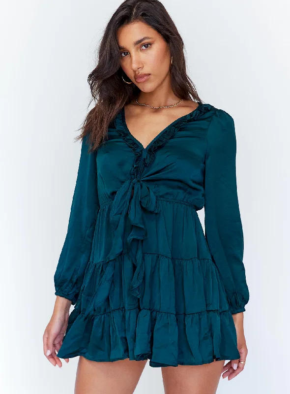 Party dresses with convertible designs -Randi Mini Dress Teal