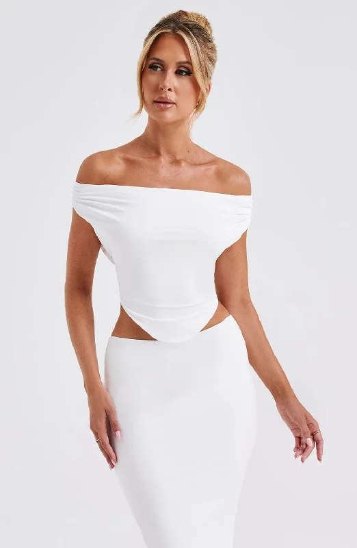 Wedding gowns with chapel trains -Franziska Top - White