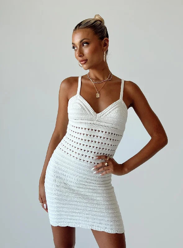 Gothic corset dresses with dark colors -Finn Mini Dress White