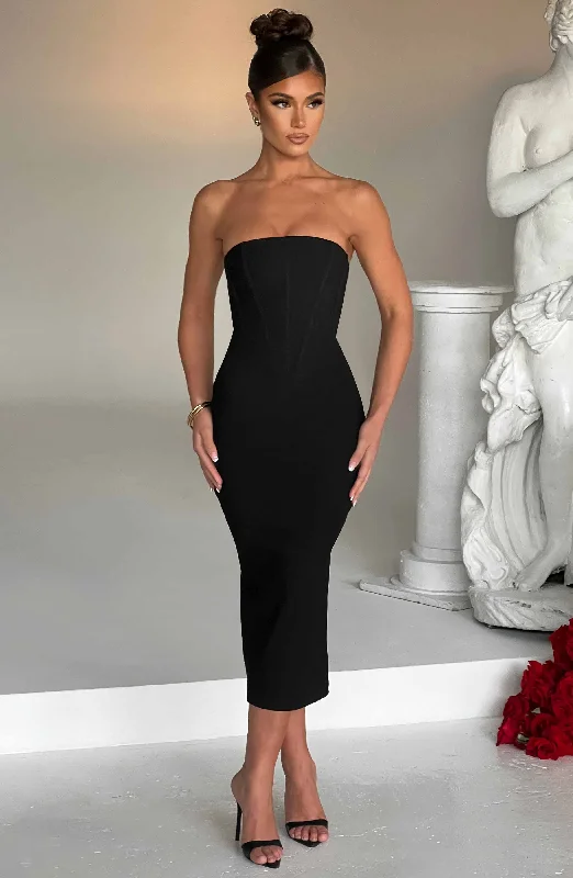 Prom dresses for summer with breathable and cooling fabrics for comfort -Amore Midi Dress - Black Prom dresses for summer with breathable and cooling fabrics for comfort -Amore Midi Dress - Black