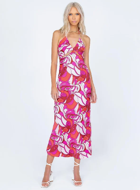 Formal corset dresses for formal galas with unique cultural influences and traditional styles for heritage -Tatiana Maxi Dress Pink Multi