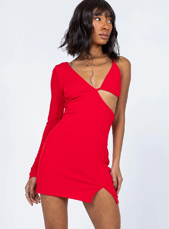 Formal corset dresses with sophisticated designs -Xavier Mini Dress Red