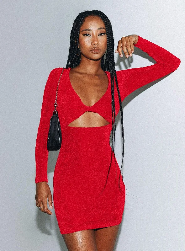 Birthday dresses with unique accessories and embellishments for special occasions -Saffron Mini Dress Red Birthday dresses with unique accessories and embellishments for special occasions -Saffron Mini Dress Red