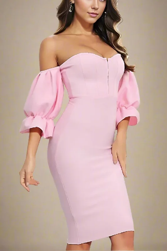 Georgia Bodycon Dress - Dusty Pink