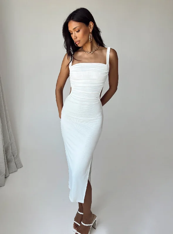 Prom dresses with vintage-inspired accessories and jewelry -Lainey Midi Dress White Prom dresses with vintage-inspired accessories and jewelry -Lainey Midi Dress White