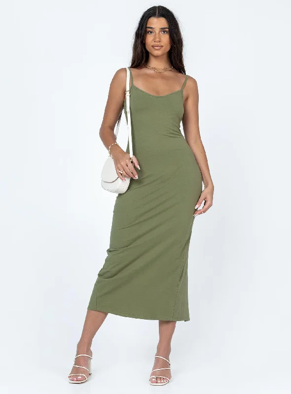 Corset dresses for formal events with floral patterns and pastel colors for a fresh look -Jesy Maxi Dress Khaki Corset dresses for formal events with floral patterns and pastel colors for a fresh look -Jesy Maxi Dress Khaki