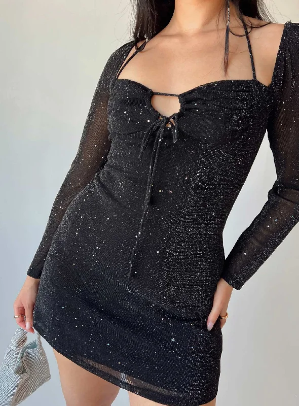 Corset dresses for formal events with smart temperature regulation and comfort for optimal relaxation and well-being -Stassie Mini Dress Black