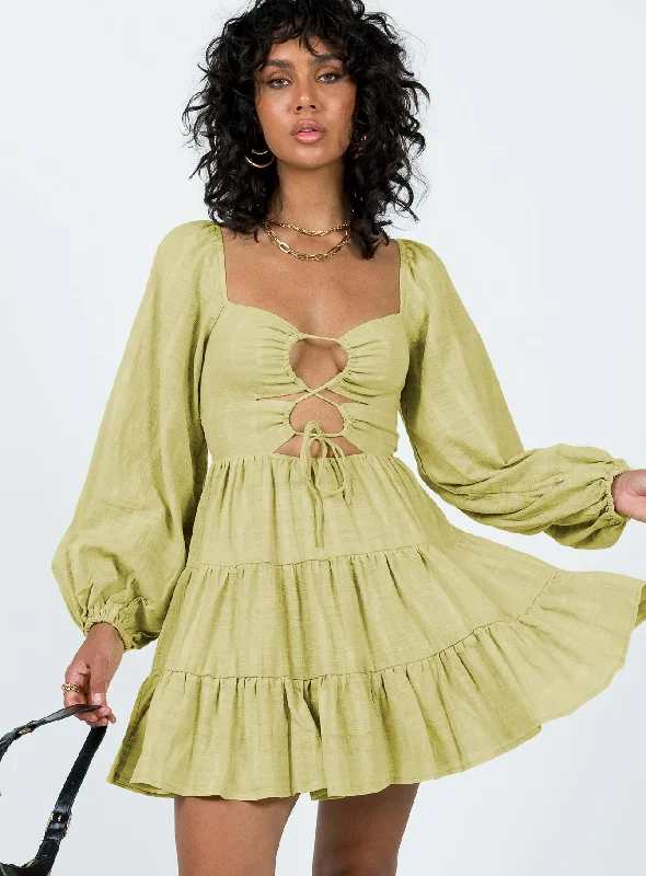 Birthday dresses for formal events with pastel colors and floral patterns for a fresh and youthful appearance -Campbell Mini Dress Sage Birthday dresses for formal events with pastel colors and floral patterns for a fresh and youthful appearance -Campbell Mini Dress Sage