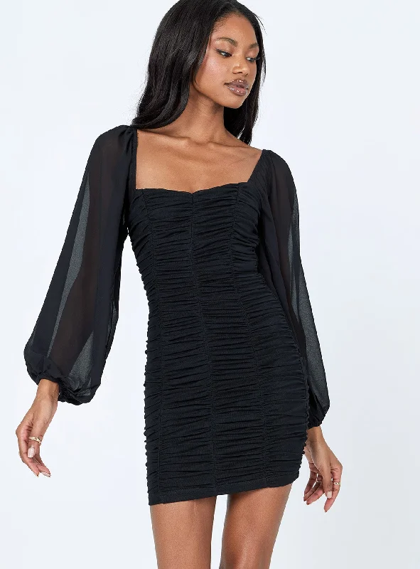 Formal corset dresses with vintage-inspired accessories -Axel Mini Dress Black
