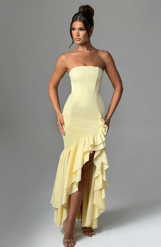 Prom dresses with personalized initials and messages for a personal touch -Angelina Maxi Dress - Lemon Prom dresses with personalized initials and messages for a personal touch -Angelina Maxi Dress - Lemon