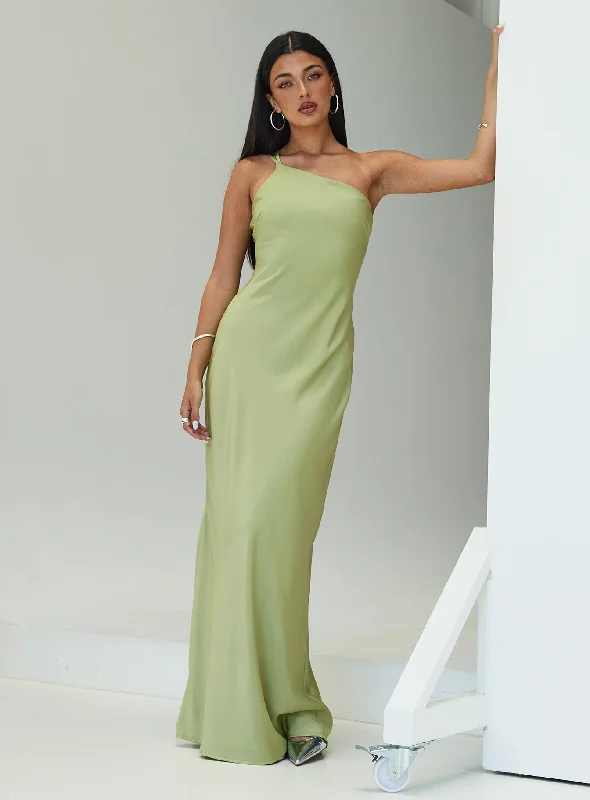 Party dresses for formal events with convertible necklines -Nehemiah One Shoulder Maxi Dress Green Party dresses for formal events with convertible necklines -Nehemiah One Shoulder Maxi Dress Green