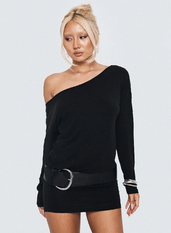 Prom dresses with eco-friendly dyes -Shelisa Mini Dress Black