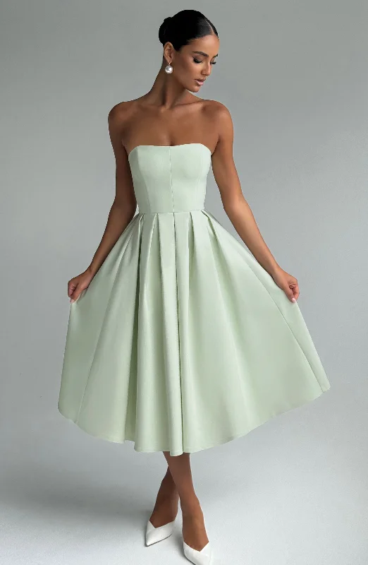 Prom dresses with vintage-inspired silhouettes and accessories for a timeless and classic look -Edith Midi Dress - Mint Prom dresses with vintage-inspired silhouettes and accessories for a timeless and classic look -Edith Midi Dress - Mint