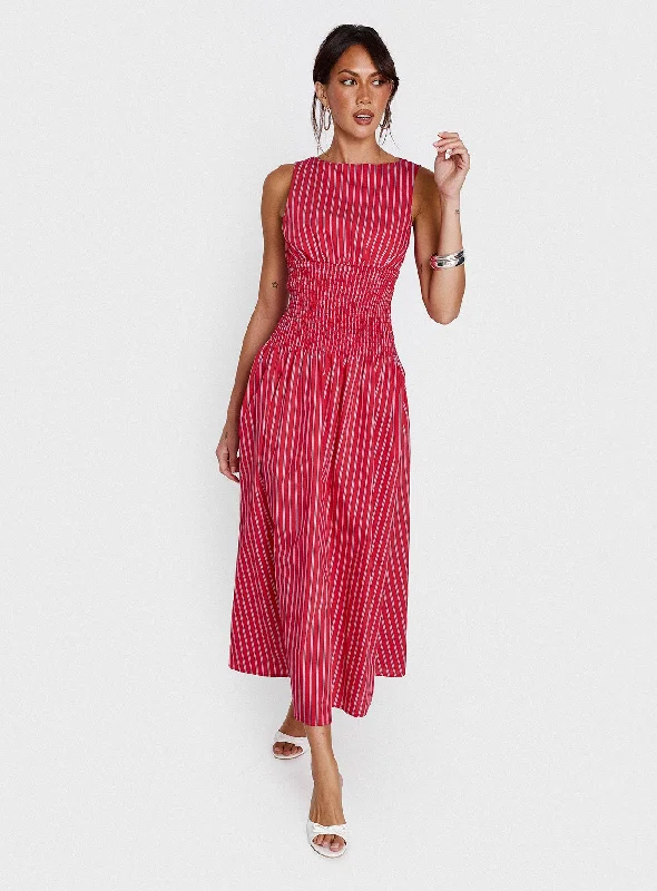 Best flowy dresses for plus-size body shapes - -Formal flowy dresses for formal events with classic silhouettes and vintage-inspired accessories for a classic look -Lilienne Cotton Poplin Maxi Dress Red Stripe Best flowy dresses for plus-size body shapes - -Formal flowy dresses for formal events with classic silhouettes and vintage-inspired accessories for a classic look -Lilienne Cotton Poplin Maxi Dress Red Stripe