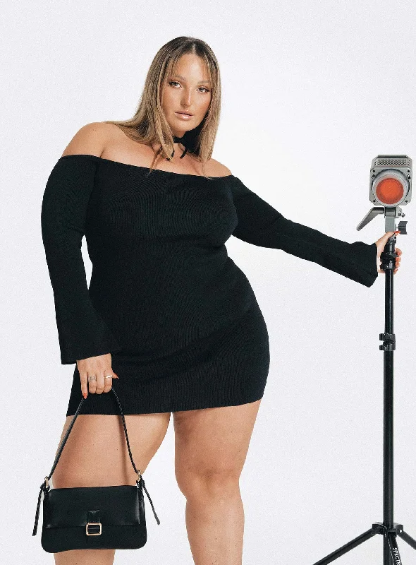 Birthday dresses with eco-friendly materials and sustainable production for environmental awareness and responsibility -Parisa Long Sleeve Mini Dress Black Curve Birthday dresses with eco-friendly materials and sustainable production for environmental awareness and responsibility -Parisa Long Sleeve Mini Dress Black Curve