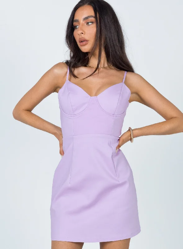 Formal party dresses with sophisticated designs and luxurious fabrics for formal galas and high-end events -Novella Mini Dress Lilac