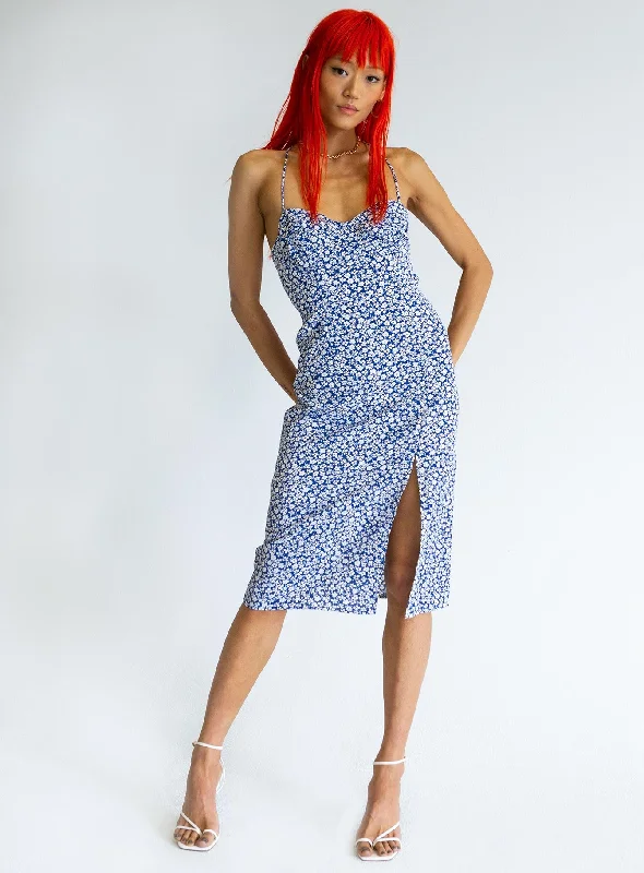 Birthday dresses for formal events with bold, vibrant colors and metallic accents for a modern and trendy style -Sweetner Midi Dress Blue Birthday dresses for formal events with bold, vibrant colors and metallic accents for a modern and trendy style -Sweetner Midi Dress Blue