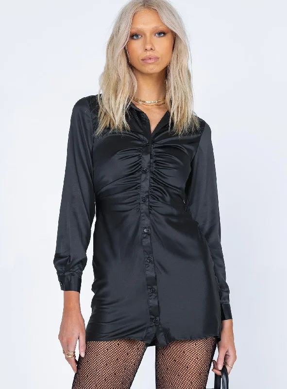 Birthday dresses for formal events with smart temperature regulation and comfort -Zena Mini Dress Black