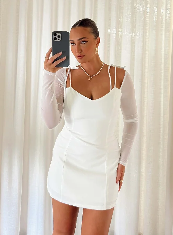 Birthday dresses with smart health monitoring features and wellness focus for health-conscious individuals -Charla Mini Dress White Birthday dresses with smart health monitoring features and wellness focus for health-conscious individuals -Charla Mini Dress White