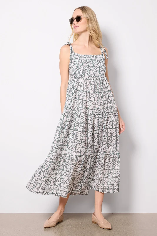 Flowy dresses with ruffles for a playful vibe - -Sara Tier Dress