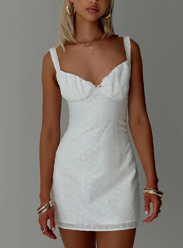 Prom dresses with smart health monitoring features for wellness and self-care during special events -Faucher Mini Dress White Prom dresses with smart health monitoring features for wellness and self-care during special events -Faucher Mini Dress White