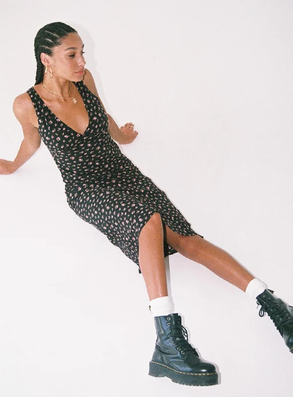 Birthday dresses for summer with sun protection and breathable fabrics for comfort and safety -Sariah Midi Dress Black Birthday dresses for summer with sun protection and breathable fabrics for comfort and safety -Sariah Midi Dress Black