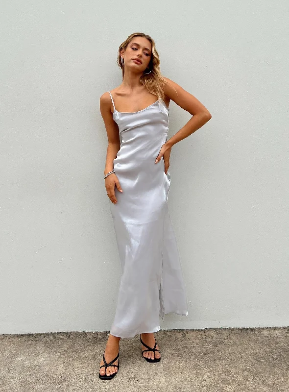 Party dresses with unique accessories and embellishments for special occasions -Beryl Maxi Dress Silver Party dresses with unique accessories and embellishments for special occasions -Beryl Maxi Dress Silver