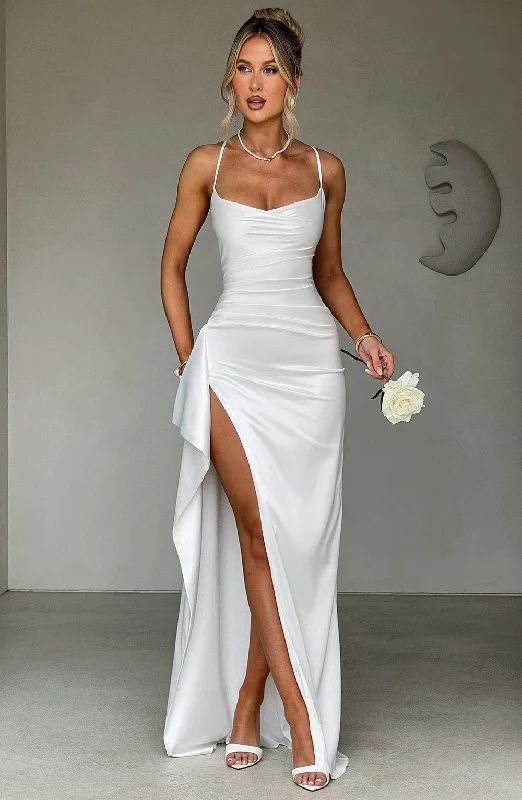 Wedding gowns with A-line silhouettes and lace -Helen Maxi Dress - Ivory
