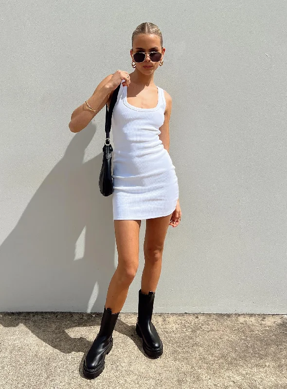 Corset dresses for special occasions with custom embroidery -Jenni Mini Dress White