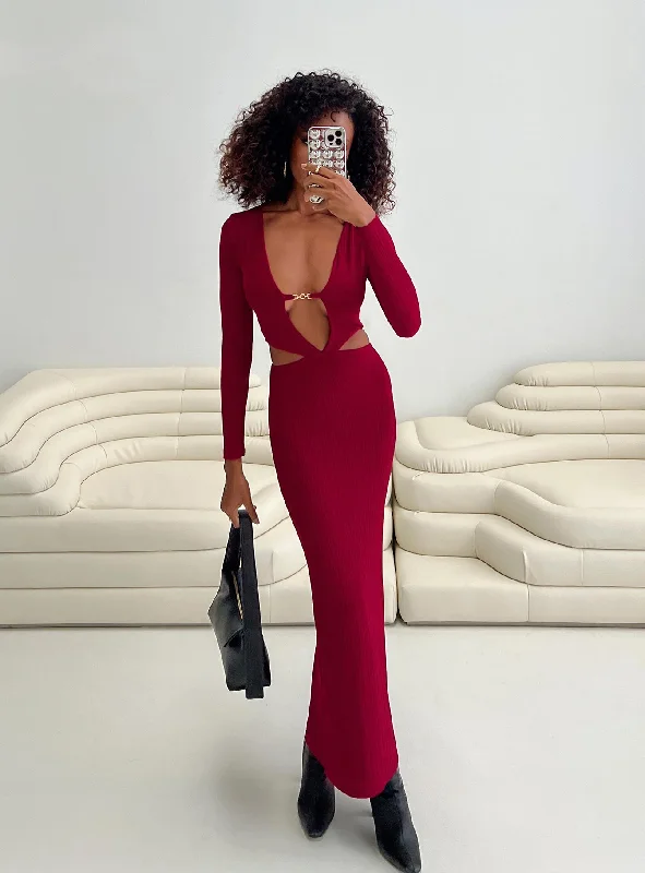Formal birthday dresses with luxurious fabrics and sophisticated designs -Everton Maxi Dress Burgundy Formal birthday dresses with luxurious fabrics and sophisticated designs -Everton Maxi Dress Burgundy