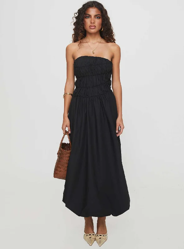 Formal birthday dresses with luxurious fabrics and sophisticated designs -Brydie Bubble Hem Midi Dress Black Formal birthday dresses with luxurious fabrics and sophisticated designs -Brydie Bubble Hem Midi Dress Black