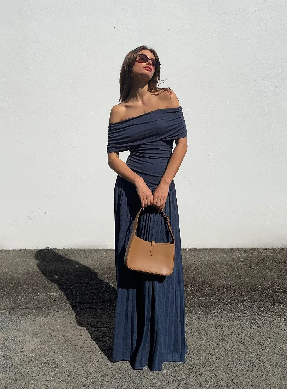 Prom dresses with metallic colors and sequins for formal parties and special occasions to dazzle and impress -Field Of Dreams Maxi Dress Navy Prom dresses with metallic colors and sequins for formal parties and special occasions to dazzle and impress -Field Of Dreams Maxi Dress Navy