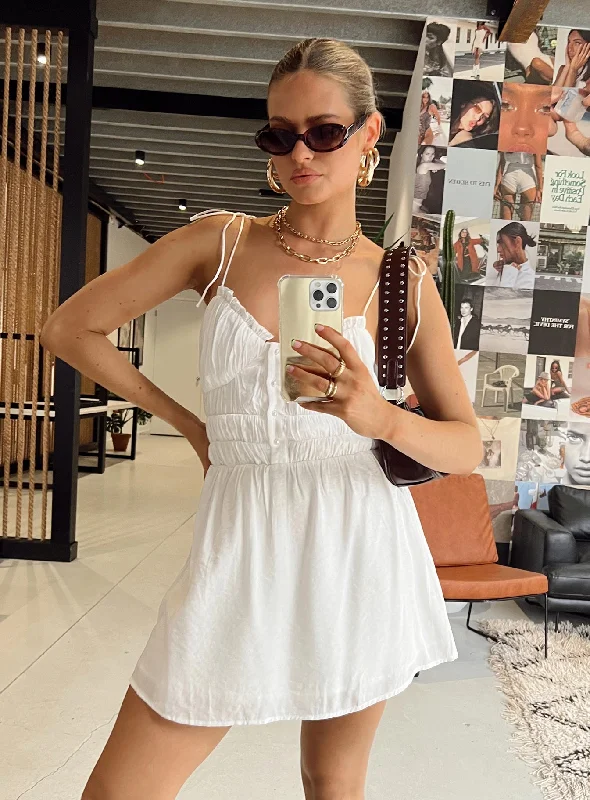 Birthday dresses with eco-friendly materials and sustainable production for environmental awareness and responsibility -Briley Mini Dress White Birthday dresses with eco-friendly materials and sustainable production for environmental awareness and responsibility -Briley Mini Dress White