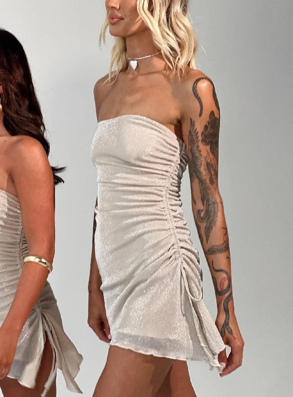Party dresses with high-low hemlines -Donelli Mini Dress Champagne Tall