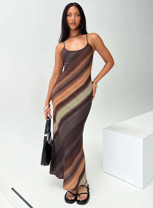 Birthday dresses with metallic colors and sequins for formal parties and special occasions to dazzle and impress -Otillie Maxi Dress Brown Multi Petite Birthday dresses with metallic colors and sequins for formal parties and special occasions to dazzle and impress -Otillie Maxi Dress Brown Multi Petite