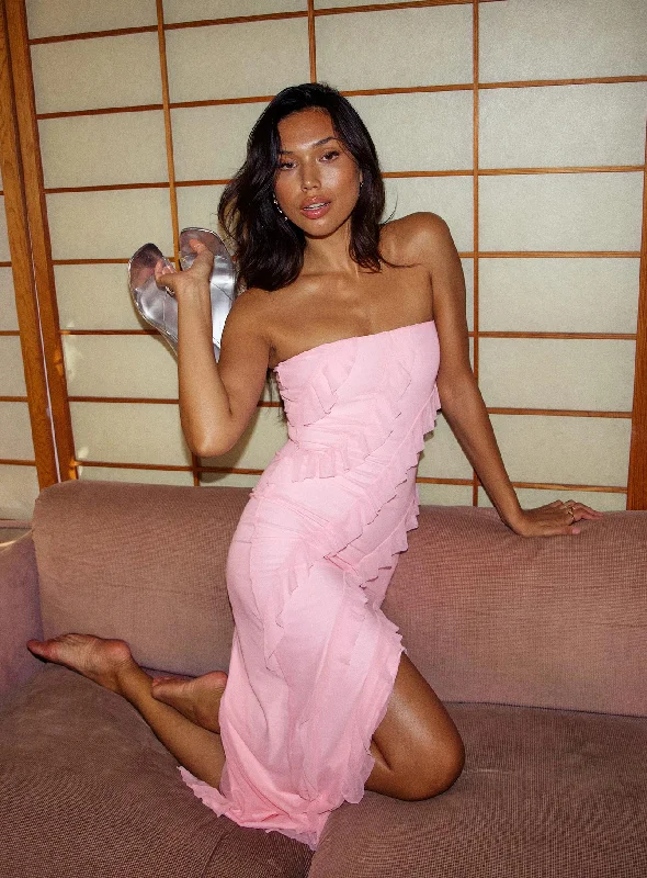 Formal corset dresses for formal galas with unique cultural influences and traditional styles for cultural heritage -Bullard Strapless Midi Dress Pink Formal corset dresses for formal galas with unique cultural influences and traditional styles for cultural heritage -Bullard Strapless Midi Dress Pink