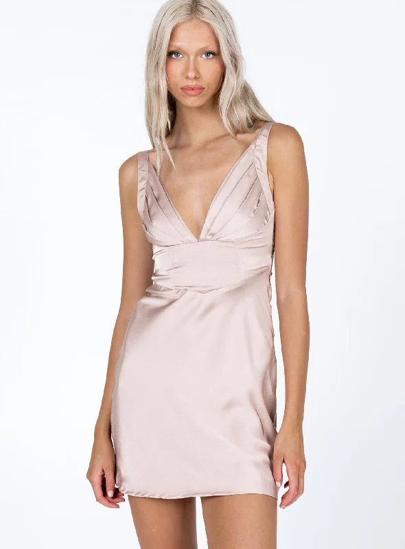 Party dresses with metallic colors and sequins for formal parties -Logan Mini Dress Beige Multi Party dresses with metallic colors and sequins for formal parties -Logan Mini Dress Beige Multi