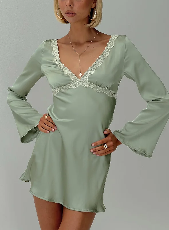 Birthday dresses for special occasions with personalized messages and quotes for a personal and meaningful touch -Jaron Long Sleeve Mini Dress Sage Birthday dresses for special occasions with personalized messages and quotes for a personal and meaningful touch -Jaron Long Sleeve Mini Dress Sage