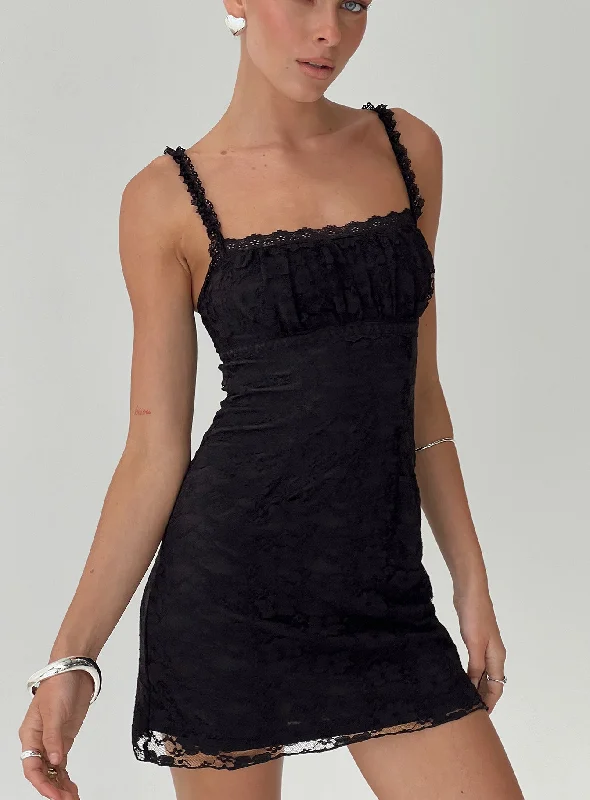 Vintage-inspired party dresses -Wignall Mini Dress Black