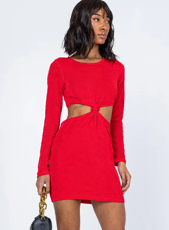 Corset dresses with convertible necklines and sleeves for versatility -Hope Mini Dress Red