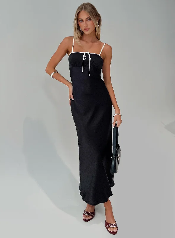 Birthday dresses with smart health monitoring features and wellness focus -Vasiliki Maxi Dress Black / White Birthday dresses with smart health monitoring features and wellness focus -Vasiliki Maxi Dress Black / White