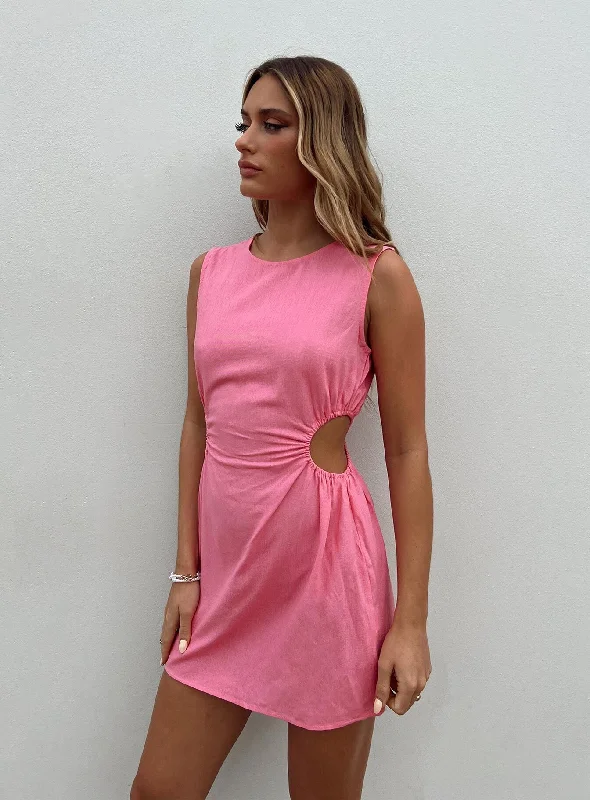 Birthday dresses for formal events with convertible sleeves and necklines for flexibility and style versatility -Mayzie Mini Dress Pink Birthday dresses for formal events with convertible sleeves and necklines for flexibility and style versatility -Mayzie Mini Dress Pink