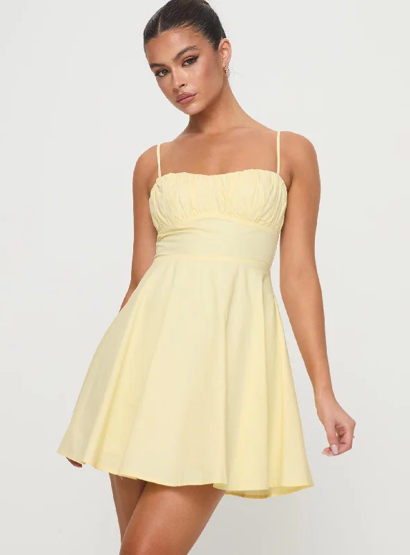 Party dresses with smart health monitoring features and wellness focus for health-conscious individuals -Xantha Mini Dress Yellow Party dresses with smart health monitoring features and wellness focus for health-conscious individuals -Xantha Mini Dress Yellow