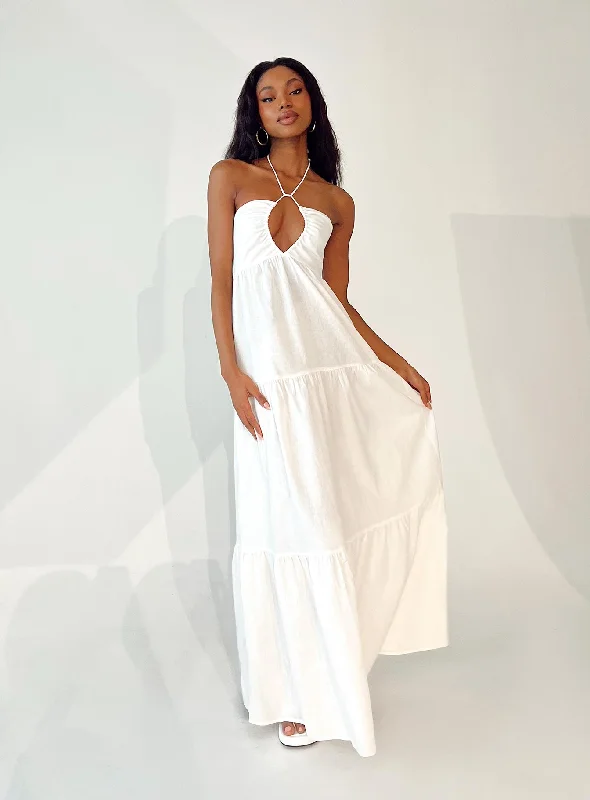 Flowy dresses for a comfortable yet stylish casual day - -Flowy dresses for formal events with floral patterns and pastel colors for a fresh look -Lincoln Maxi Dress White Flowy dresses for a comfortable yet stylish casual day - -Flowy dresses for formal events with floral patterns and pastel colors for a fresh look -Lincoln Maxi Dress White