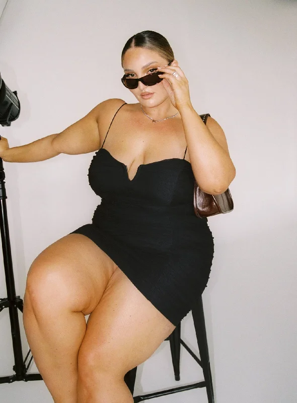 Corset dresses for summer with sun protection -I Want You Mini Dress Black Curve