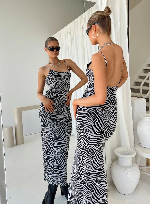 Party dresses with unique cultural influences and traditional styles -Knox Maxi Dress Zebra Party dresses with unique cultural influences and traditional styles -Knox Maxi Dress Zebra