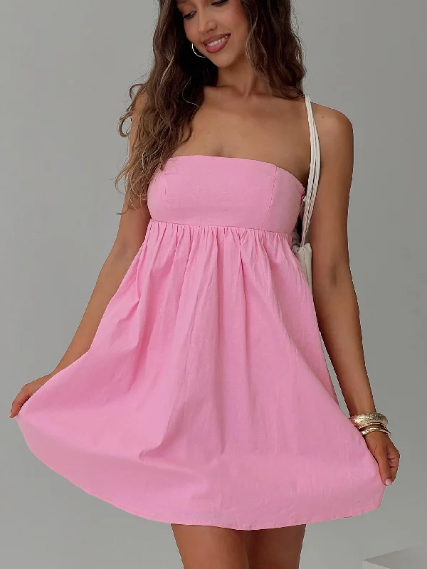 Party dresses for formal events with smart temperature regulation and comfort -Osment Strapless Mini Dress Pink
